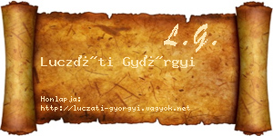 Luczáti Györgyi névjegykártya